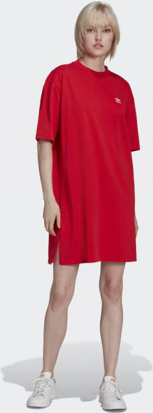 adidas Originals Adicolor Classics Big Trefoil T shirt Jurk Vivid Red Dames