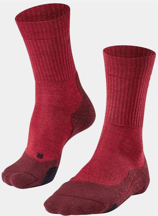 Falke TK2 Wool Sok Dames Donkerrood/Middengrijs