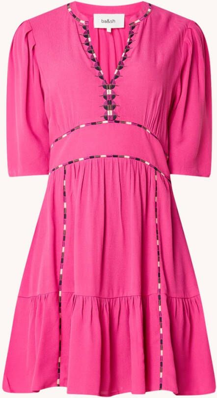 BA&SH Wijd uitlopende korte jurk, korte mouwen TERESA
