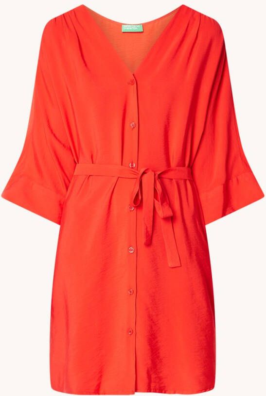 Benetton Mini jurk met V hals en strikceintuur