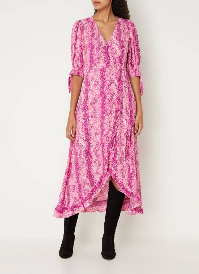 Fabienne Chapot Channa maxi wikkeljurk met print en volants
