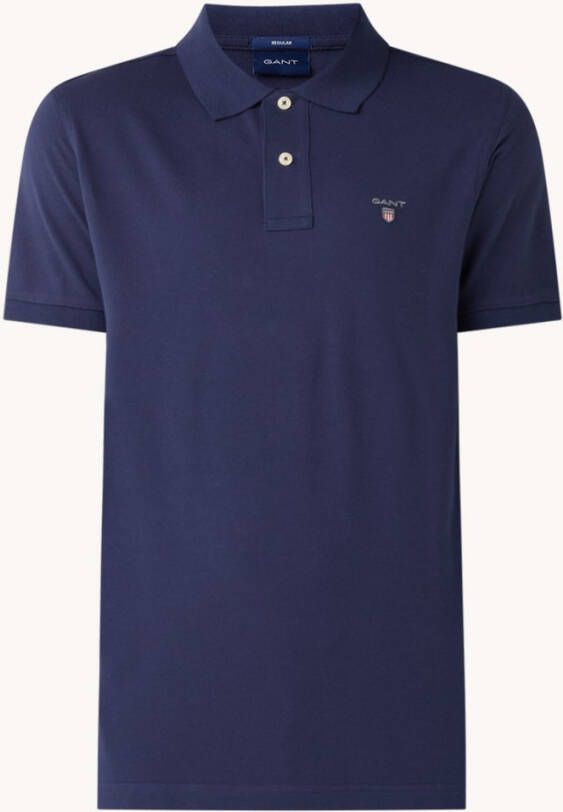 GANT Original Regular Fit Polo shirt Korte mouw lichtblauw, Effen