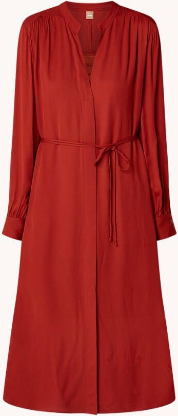 Hugo Boss Dibanora midi jurk met strikceintuur