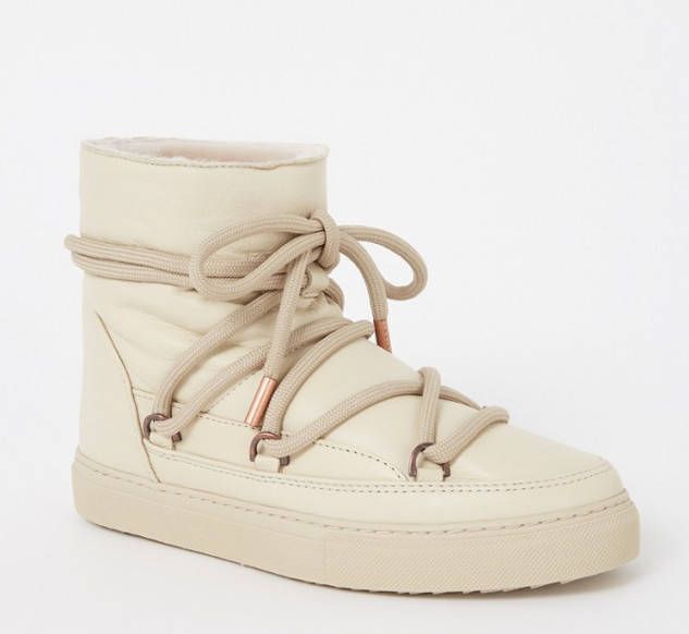 Inuikii Winterlaarzen met veters , Beige, Dames