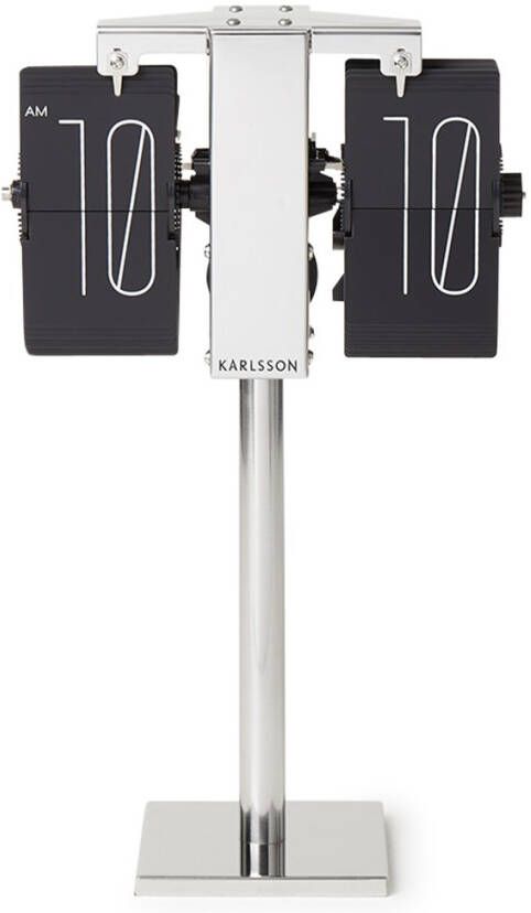 Karlsson Flipklok No Case Mini Zwart Chroom standaard 20, 6x7, 5cm