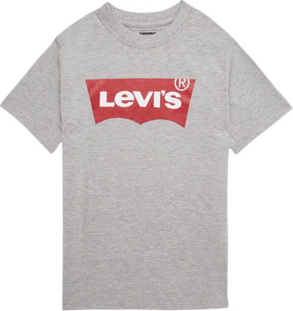 Levi's Kids T shirt Batwing met logo grijs melange