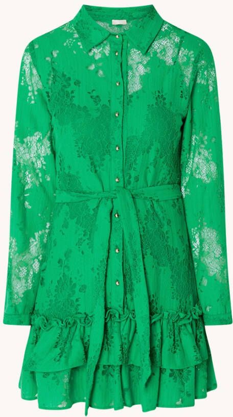 Liu Jo Mini blousejurk van kant met strikceintuur