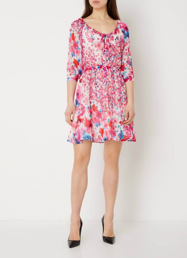 Liu Jo Semi transparante mini blousejurk met bloemenprint