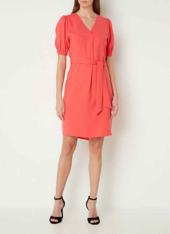 MOS MOSH Maeve mini tuniekjurk met strikceintuur en pofmouw