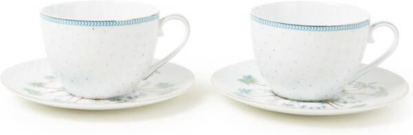 Pip Studio Set/2 Cups & Saucers Jolie Dots Gold 280ml