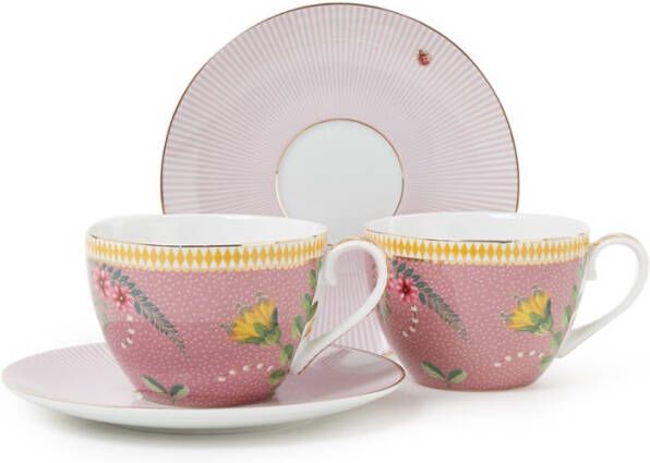 Pip Studio La Majorelle Kop en Schotel Set van 2 Roze