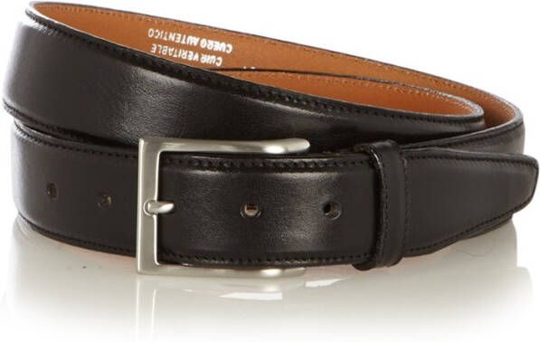 Profuomo riem zwart kalfsleder doorgestikt 105