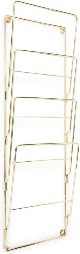 Present Time Decoratieve objecten Magazine rack steel wire matt Goudkleurig