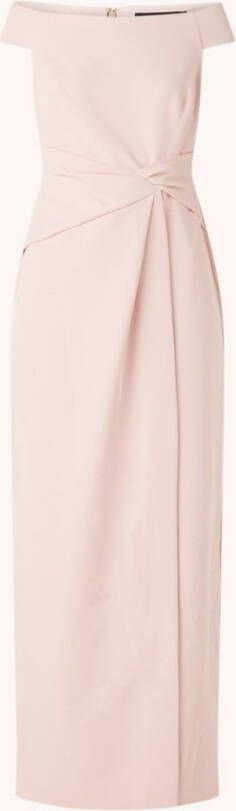 Ralph Lauren Off shoulder maxi jurk met knoopdetail