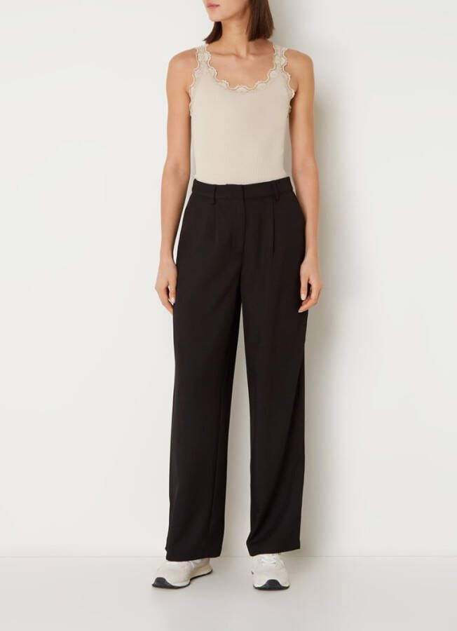 Rosemunde Babette tanktop met kant en ribstructuur