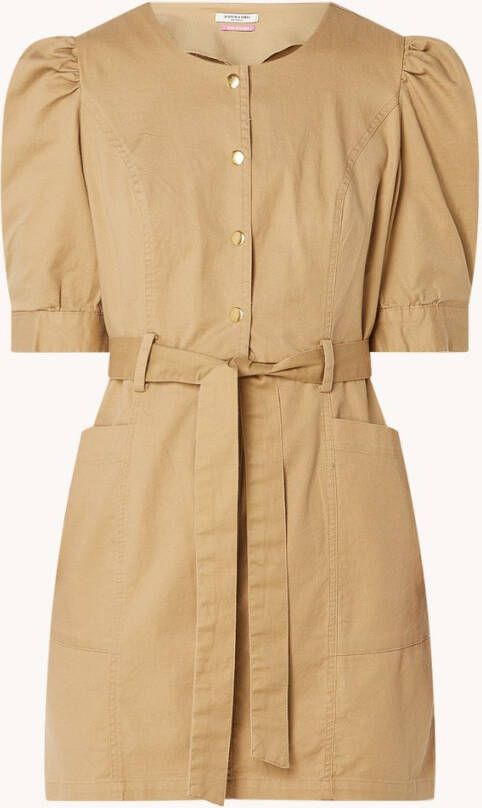 Scotch & Soda Mini jurk met steekzakken en strikceintuur