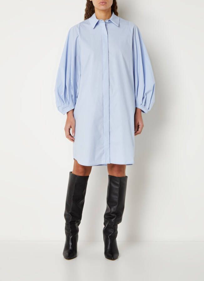 Silvian Heach Abito Chemisier CON Maniche A Palloncino , Wit, Dames