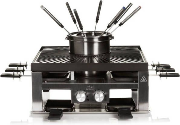 Solis 796 Combi Grill 3 in 1 Gourmet 8 Personen Gourmetset Rvs