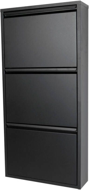 Trendhopper Schoenenkast Bobbie 3 laden zwart(6 paar schoenen )