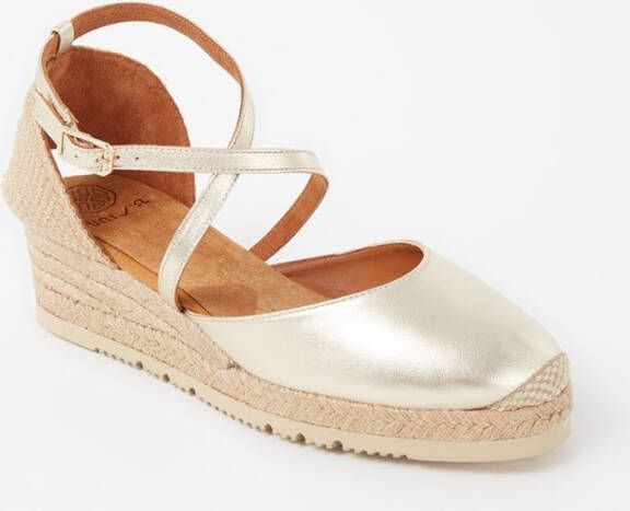 Unisa Caude espadrille van leer met metallic finish