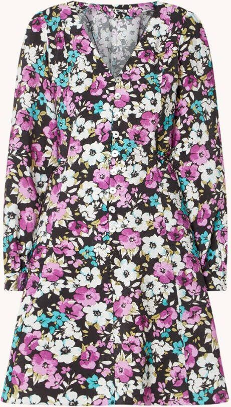 Vanilia Mini jurk met bloemenprint en steekzakken