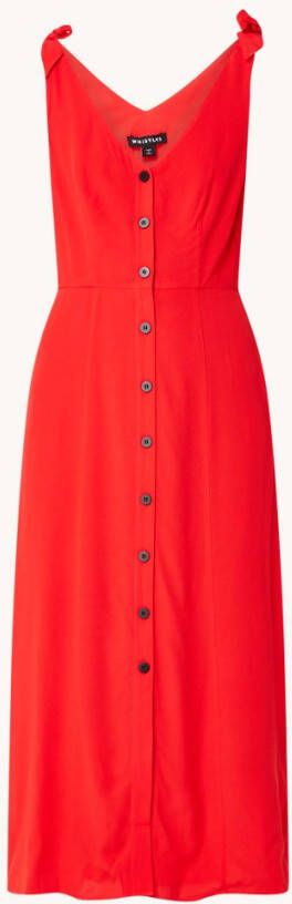 Whistles Hanna midi jurk met V hals en structuur