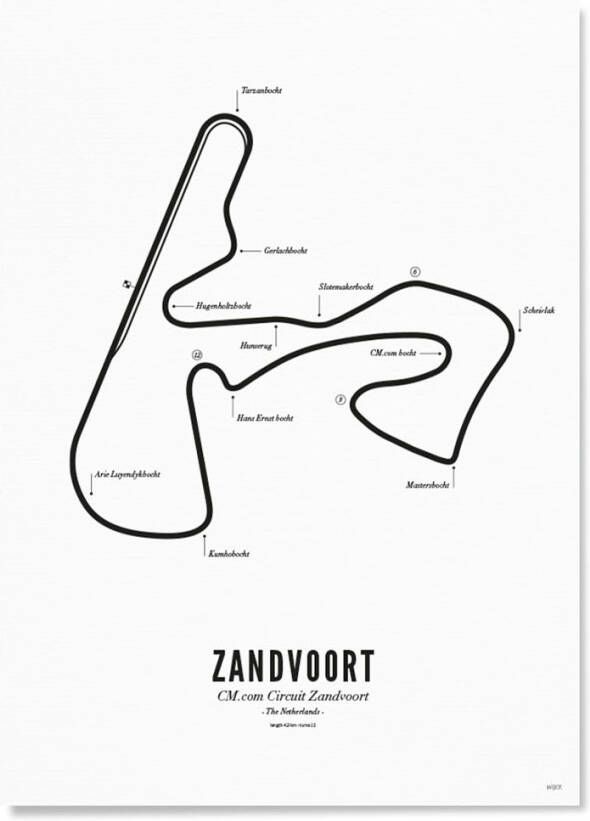 Wijck Decoratieve objecten F1 Circit Zandvoort White Edition Wit