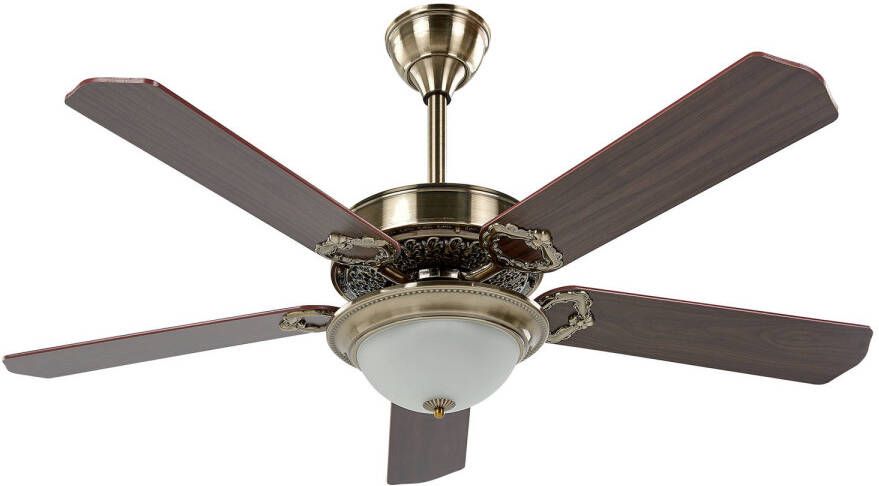 Beliani Begej Plafondlamp Met Ventilator donkere Houtkleur metaal, Mdf