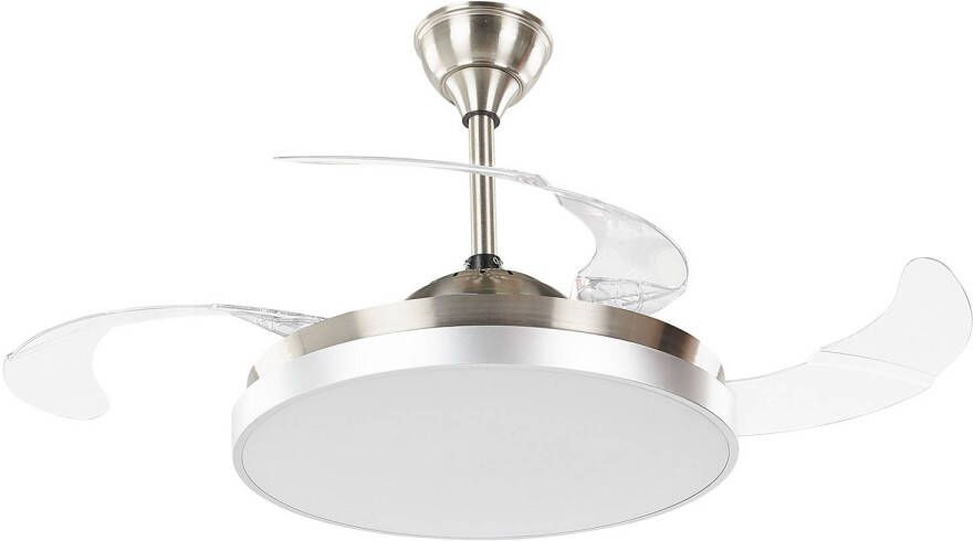 Beliani Ibar Plafondlamp Met Ventilator zilver metaal, Acryl