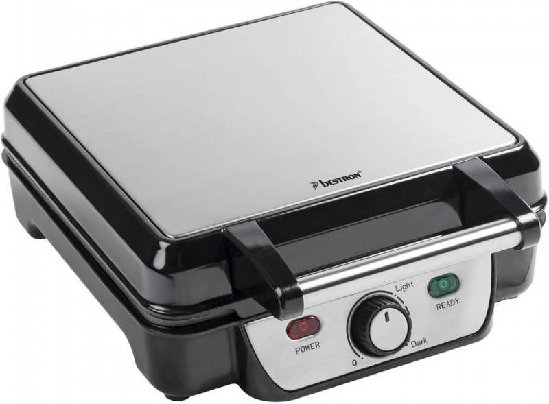 Bestron Wafelijzer 1100 W zwart en zilver roestvrij staal ASW281