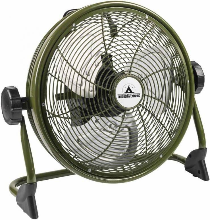 bestron Vloerventilator AOD12ACCU draadloos, oplaadbaar, verticaal verstelbaar, hoogte 36, 8 cm, ø 35 cm, 25 w, olijf