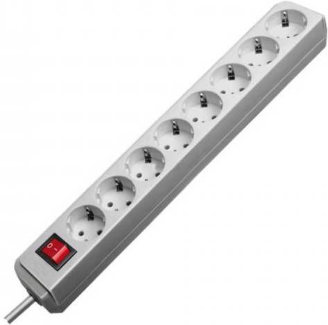 Brennenstuhl ECO Line 1159350018 8 voudige stekkerdoos met veiligheidsschakelaar lichtgrijs