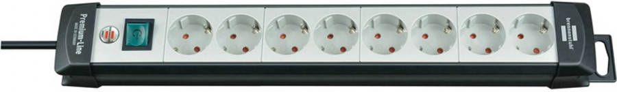 Brennenstuhl 1951580101 8 Voudige stekkerdoos met schakelaar Zwart/lichtgrijs 5m