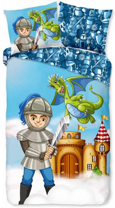 Good Morning Knight Dekbedovertrek Katoen 1 persoons(140x200/220 Cm + 1 Sloop) Multi