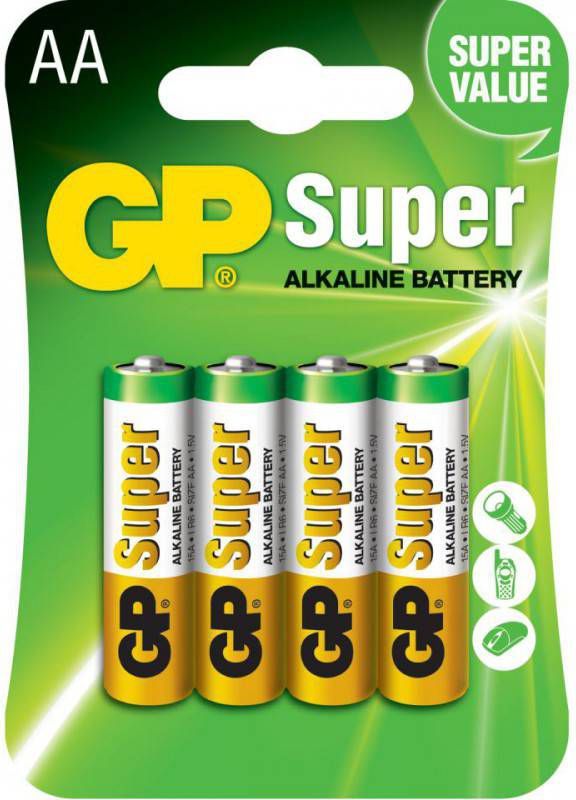 GP Super Alkaline AA Mignon penlite, blister 4