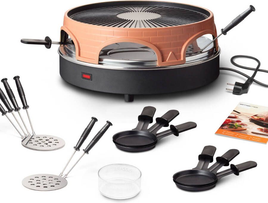 Emerio Pizzarette en raclette voor 6 personen 1500 W PO 113255.4