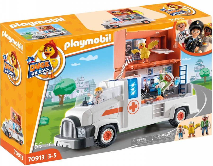 Playmobil ® Constructie speelset Ambulance(70913 ), Duck on Call met licht en geluidseffecten, made in germany(59 stuks )