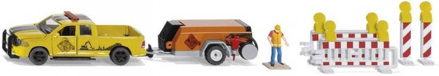 Siku Speelgoedauto Super, RAM 1500 met compressor aanhanger(3505 )