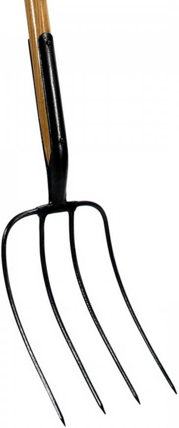 Talen Tools Mestvork 4 tanden houten steel 85 cm met T greep en vaste veer verbinding