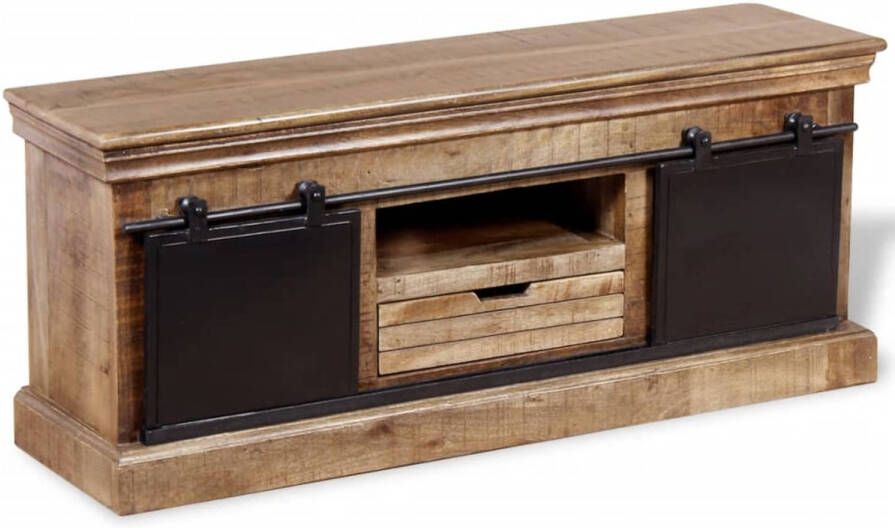 VidaXL Tv meubel Met 2 Schuifdeuren 110x30x45 Cm Massief Mangohout