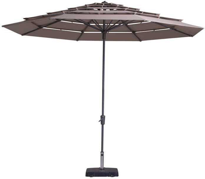 Madison Parasol Syros Open Air Round Taupe 350cm Grijs