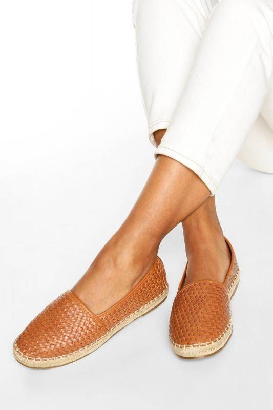 boohoo Geweven Espadrilles, Geelbruin