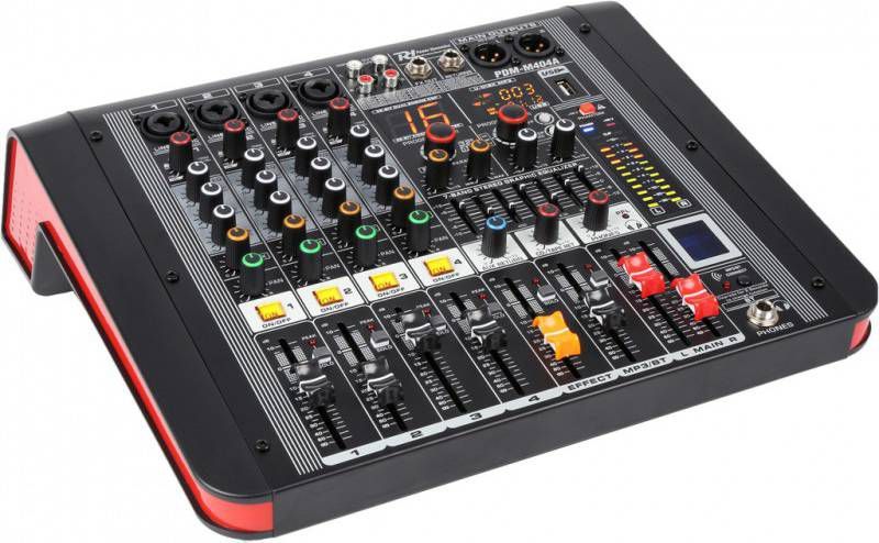 Power Dynamics PDM M404A 4 kanaals mixer met ingebouwde versterker