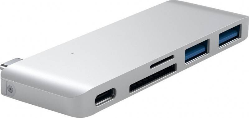 Satechi Type-C usb Passthrough Hub Zilver