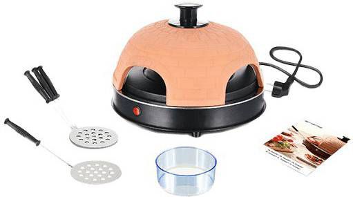 Emerio Quattro pizzaoven PO 115985 voor 4 personen Zwart/Terracotta