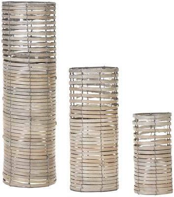 Beliani Rovare Kaarsenhouder lichte Houtkleur populierhout