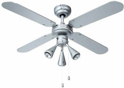 bestron Plafondventilator DLHB42S met 3 lampen, grote vleugelspanwijdte van ø 102 cm, met zomer -/winterfunctie, 50 w, kleur zilver/blauw