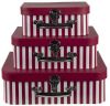 Clayre & Eef Decoratie koffer Set van 3 30x22x10 cm Rood Wit Karton online kopen