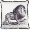 Clayre & Eef Sierkussen 45x45 cm Wit Grijs Synthetisch Vierkant Leeuw online kopen