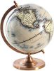 Clayre & Eef Wereldbol 22x30 Cm Blauw Hout Metaal Globe Aardbol Woonaccessoires Blauw Globe Aardbol online kopen